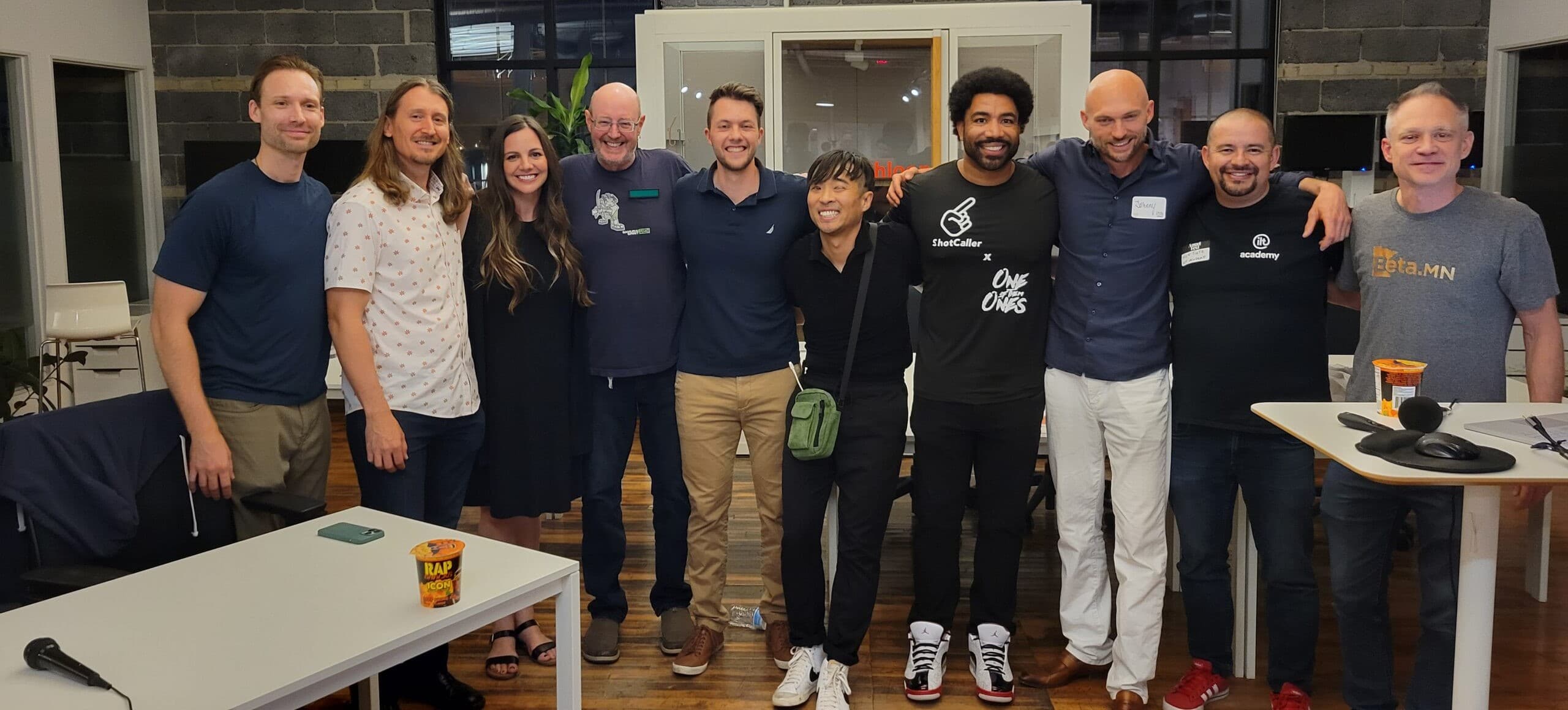 MNblockchain community members at an event